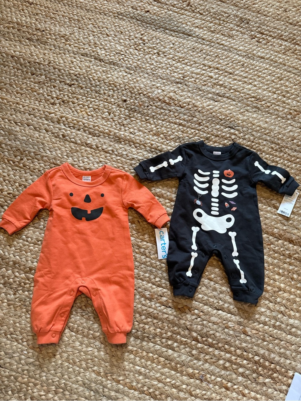 NWT Carter's newborn Halloween Pumpkin One-Piece set of 2